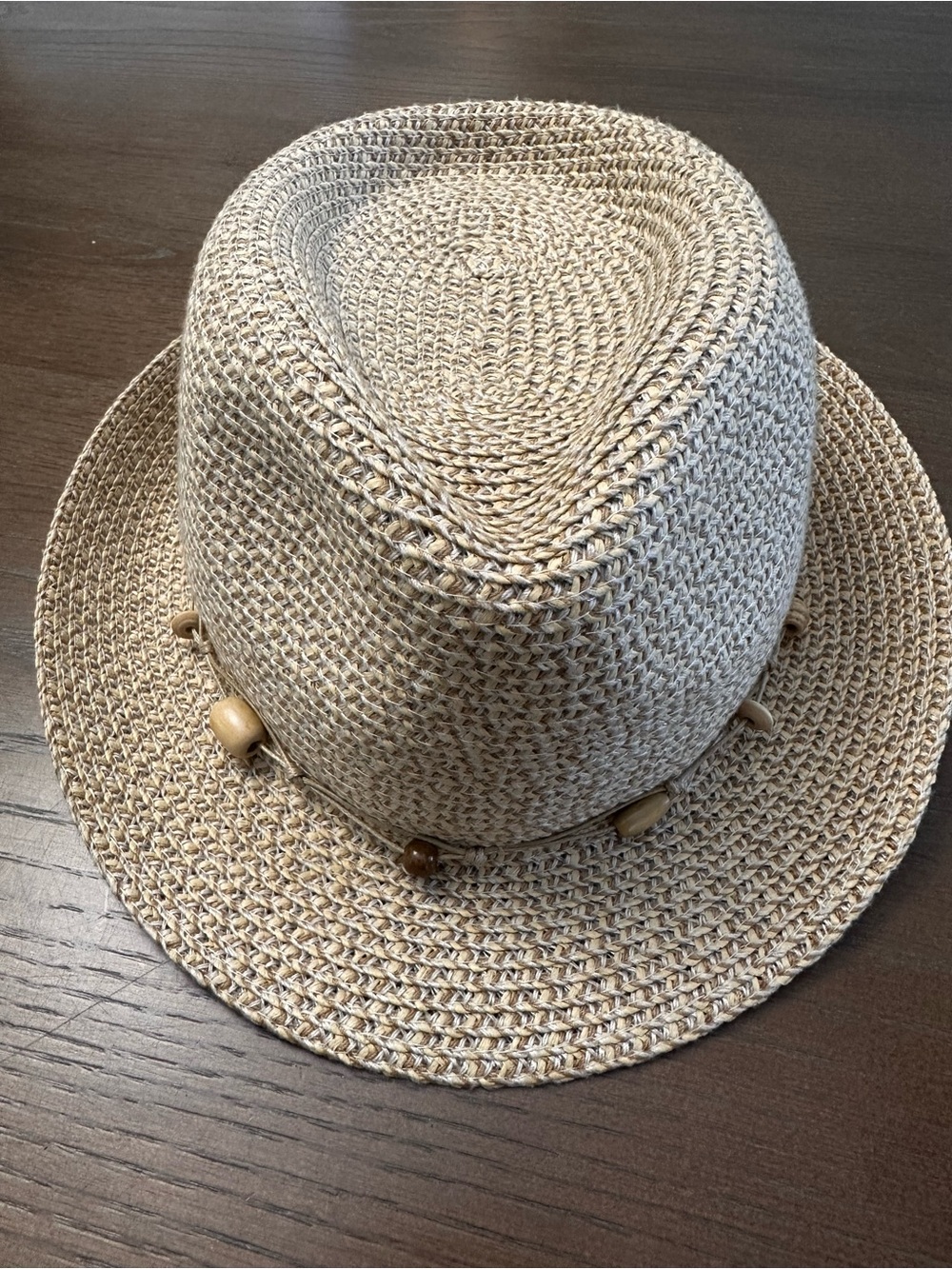 Wallaroo Hat Company Straw Fedora Hat with Beaded Trim - Natural
